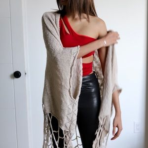 Vintage Draped Fringe Cardigan
